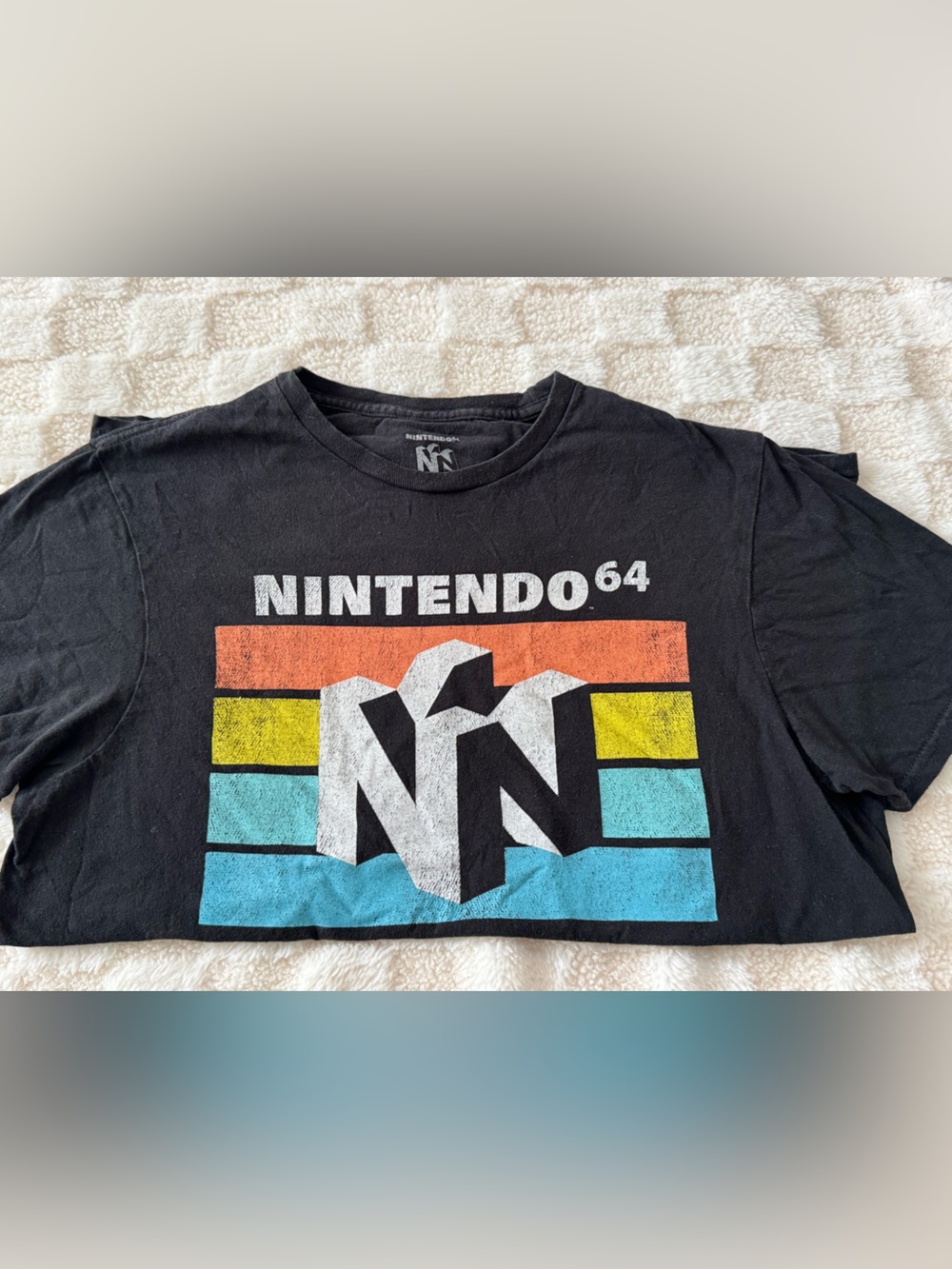 Nintendo Black Kids N64 Stripe Logo Tee